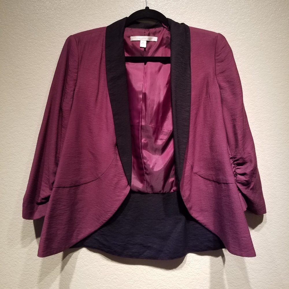 Maroon and black blazer